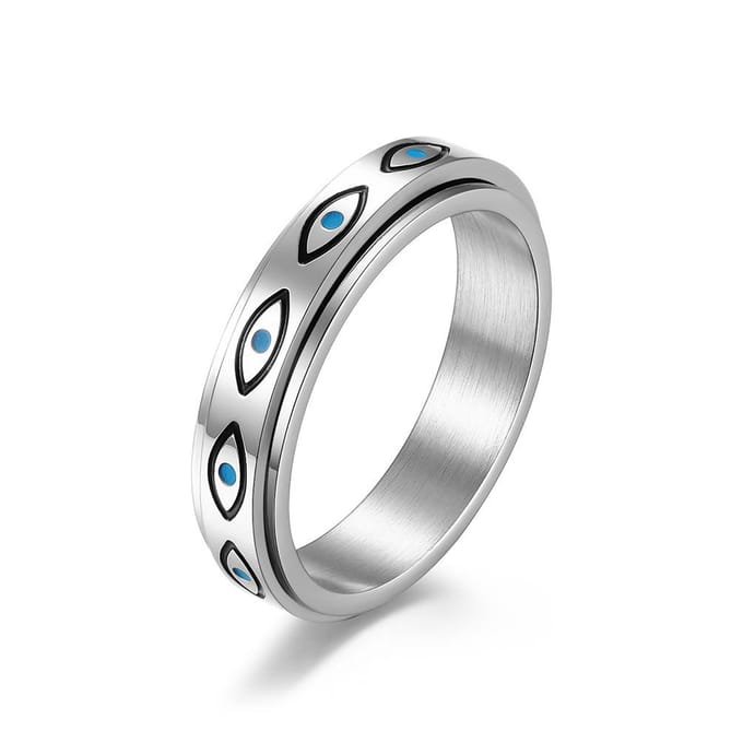 Horusoog RVS Draaibare Ring Verlicht Angst 5# gray
