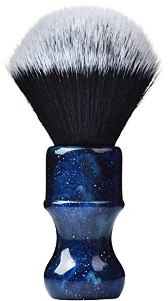 Luxe Synthetische Scheerborstel met Hars Handvat - 24 mm Extra Dichte Knoop - Blauw