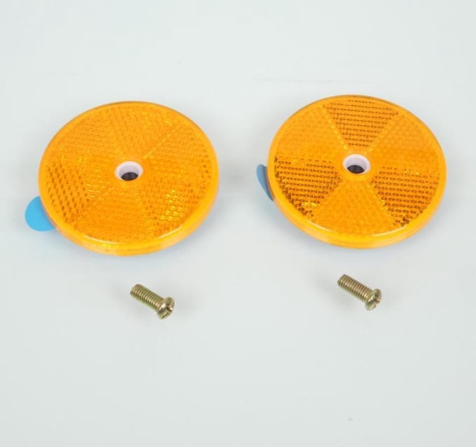 rms goedgekeurde reflector oranje rond Ø60mm om te schroeven voor motorfiets auto