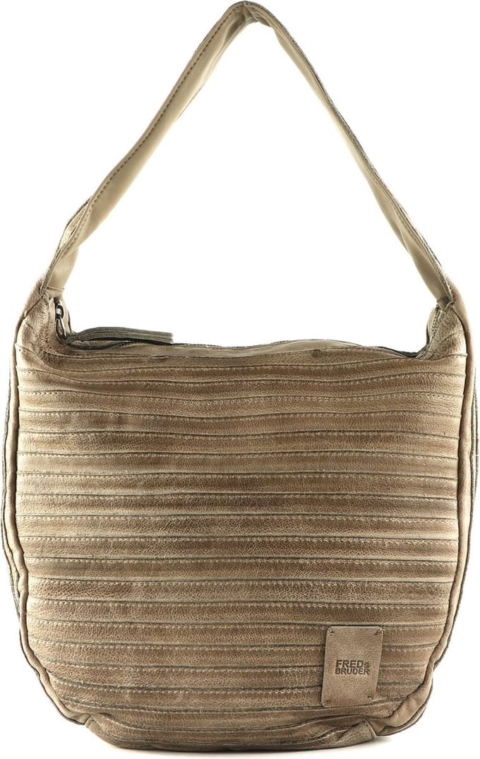 FREDsBRUDER Leren Schoudertas Ibbick Hobo Bag Feather Grey Bruine