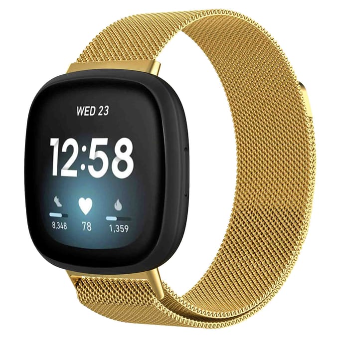 imoshion Milanees magnetisch bandje voor de Fitbit Versa 3 - Maat M - Goud