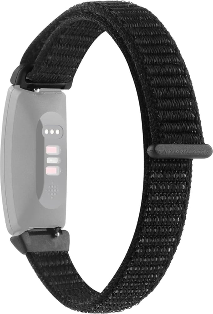 Nylon bandje - geschikt voor Fitbit Inspire 2 / Ace 3 - zwart
