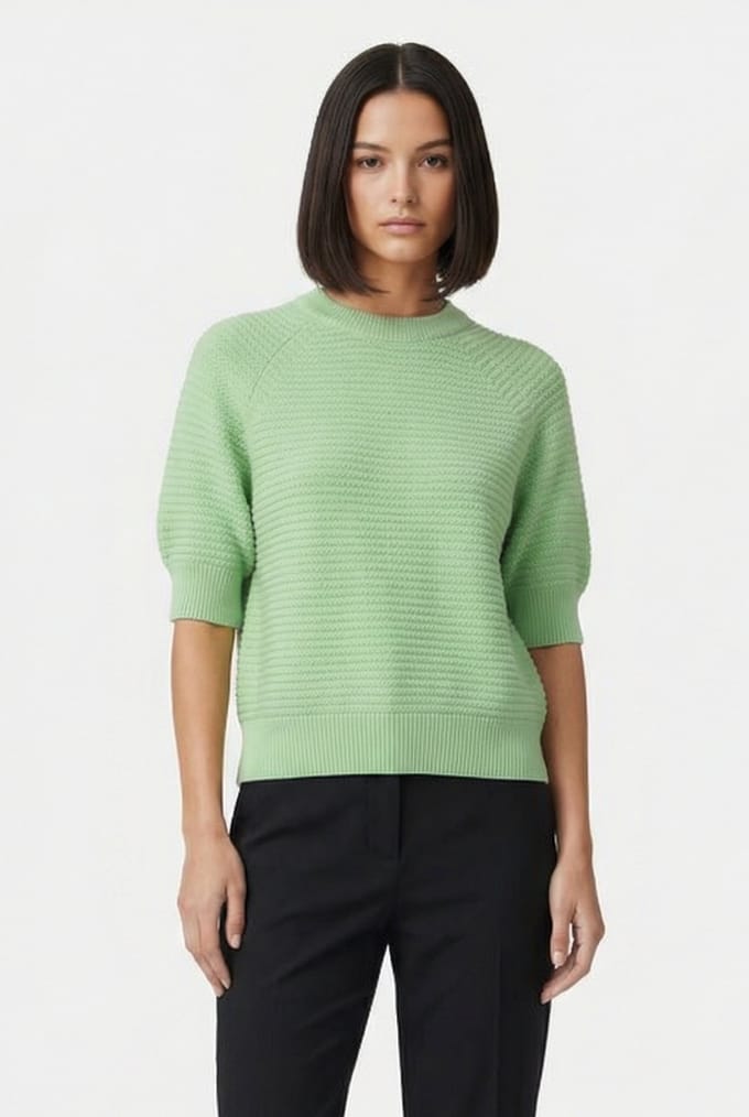 French Connection Lily Ss High Neck Top Apple Green Taglia: L | Maglioni a maglia Outlet | Donna | Verde