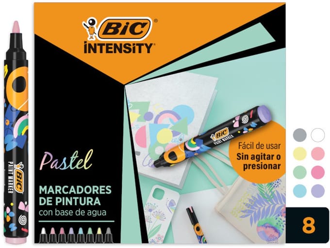 Paintmarker bic intensity pastel assorti 8 stuks