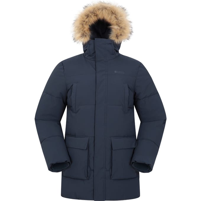 Mountain Warehouse Waterafstotende gewatteerde parka voor heren (Marine)