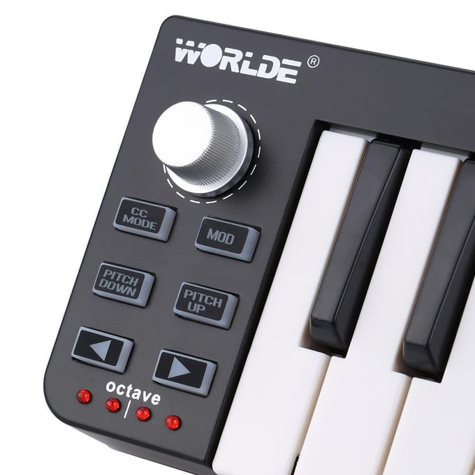 Worlde Easykey.25 draagbaar toetsenbord Mini 25-toetsen USB MIDI-controller gray