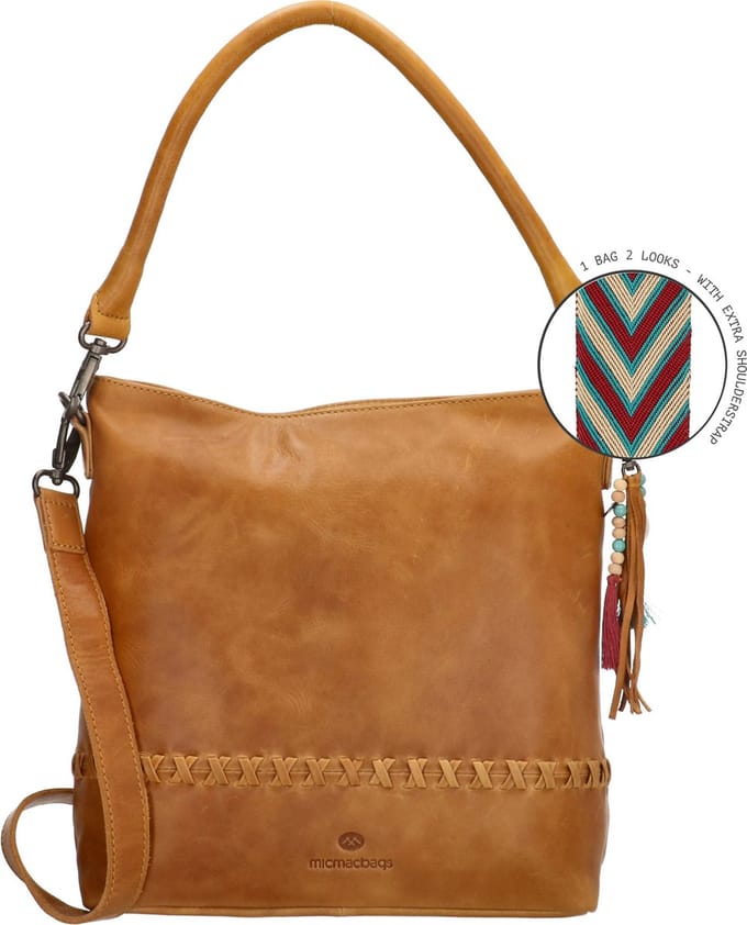 Hide & Stitches Friendship Schoudertas - 100% Leer - Camel