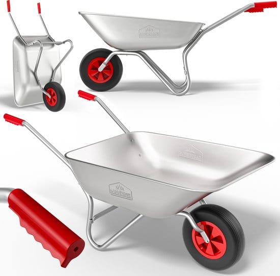 Gardebruk Kruiwagen – Volume 80l Draagvermogen 100 kg - Zilver