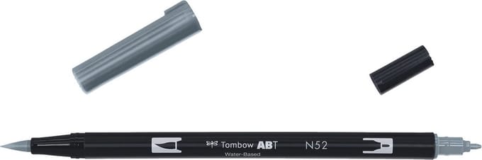 Tombow Brush pen - ABT N52 - Dual Brushpen - Cool Gray 8 - Grijs