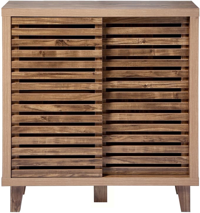 CALICOSY - Dressoir met 2 schuifdeuren en open latten L80 cm - LIAM