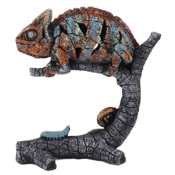 Kameleon Standbeeld Sculptuur Hars Kameleon Wild Dier Figuur Ornament voor Thuis Desktop black