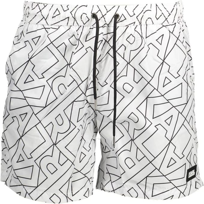 Karl Lagerfeld Bianco Polyester Heren Zwem Boxer