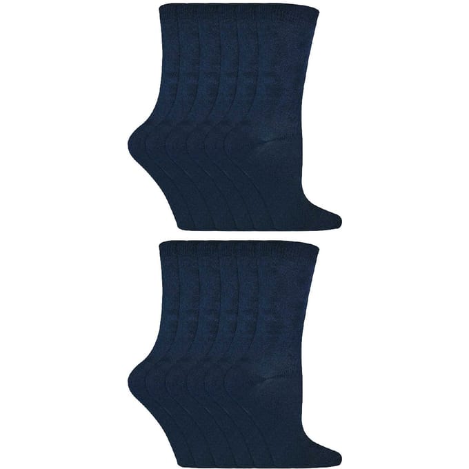 Sock Snob - 12 paar kindersokken van effen bamboe - Marine