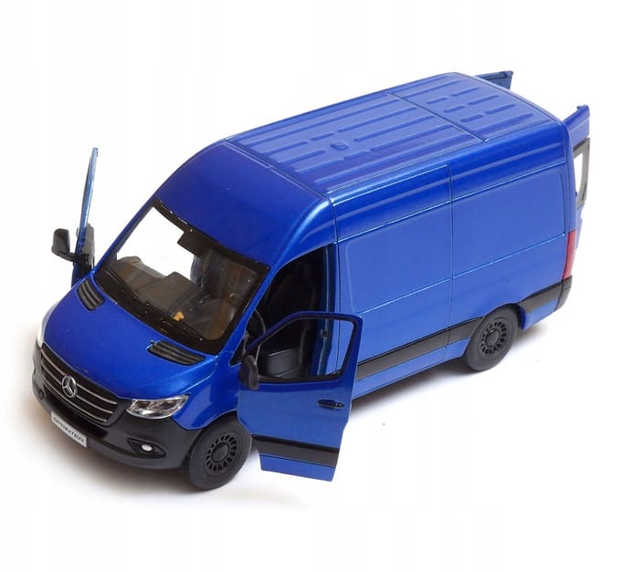 Mercedes-Benz Sprinter modelauto Kinsmart Schaal 1:48 blauw
