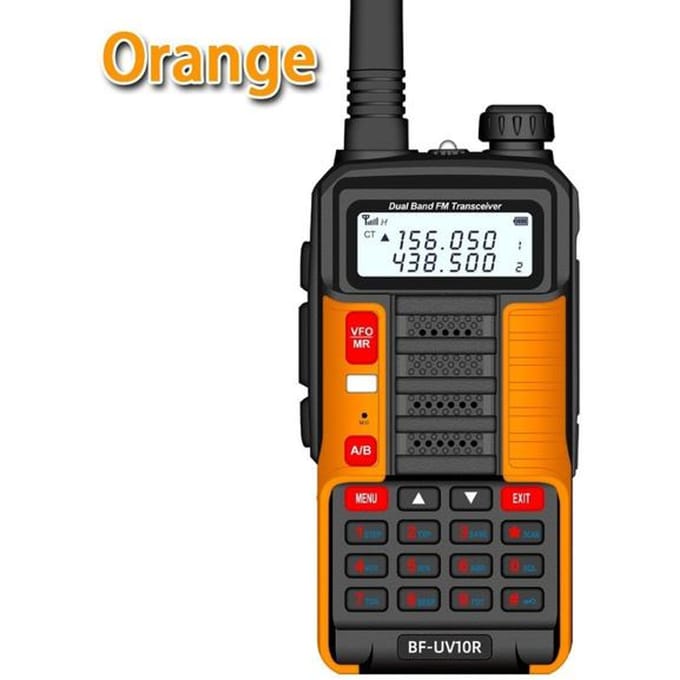 2PCS Baofeng UV-10R High Power Long Range Draagbare Dual Band Two Way CB Ham Radio USB Opladen BF UV-10R Walkie-Talkie Set 2PCS-EU Plug oranje