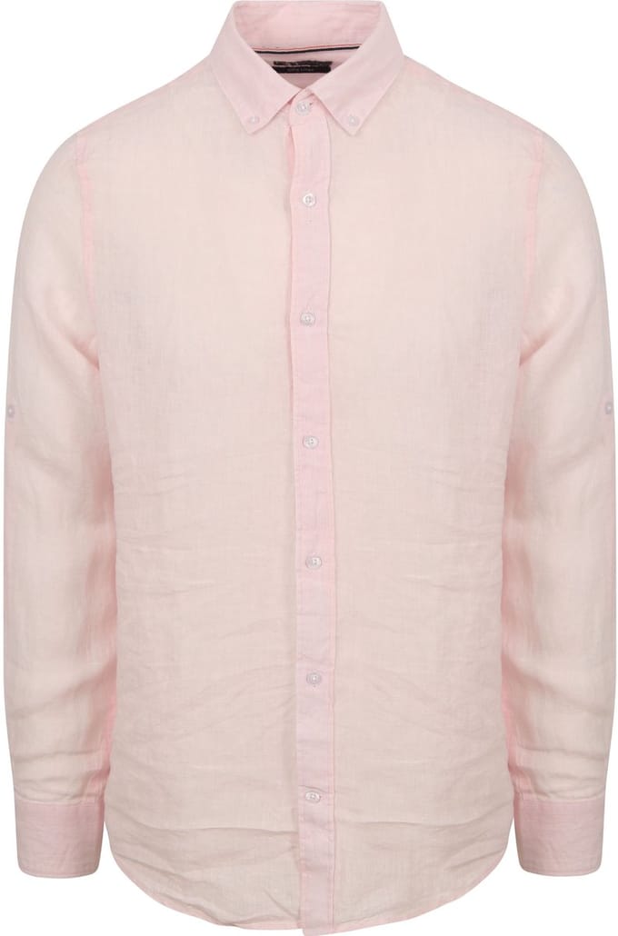 Suitable Overhemd Linnen Lichtroze - Maat XXL - Heren - Casual Shirt