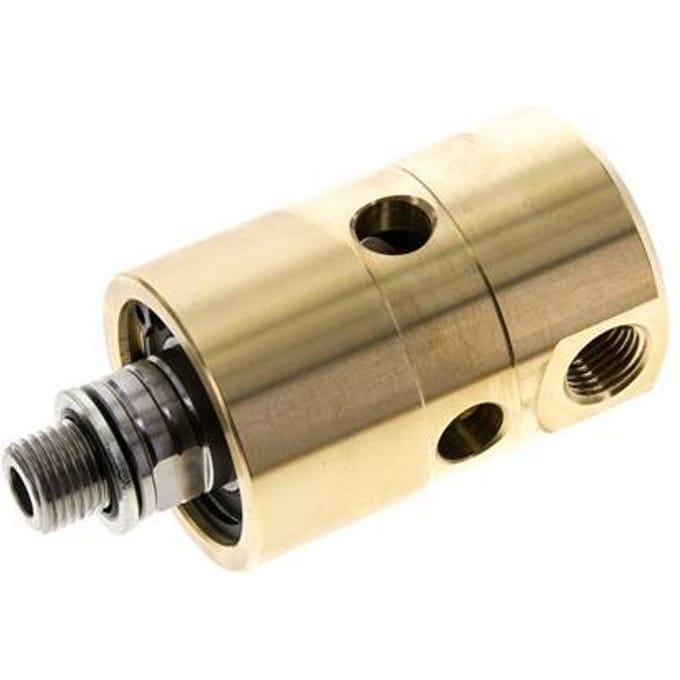 Draaidoorvoer G1/4'' Binnendraad X G1/4'' Buitendraad Linkshandig Messing 50bar Schurende Middelen