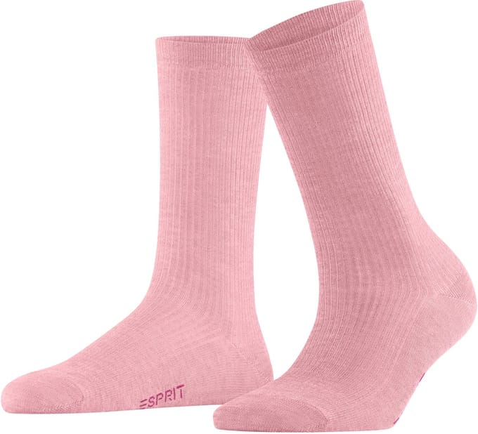 Esprit Reflection Rib eenkleurig katoen Sokken dames roze - maat 39-42