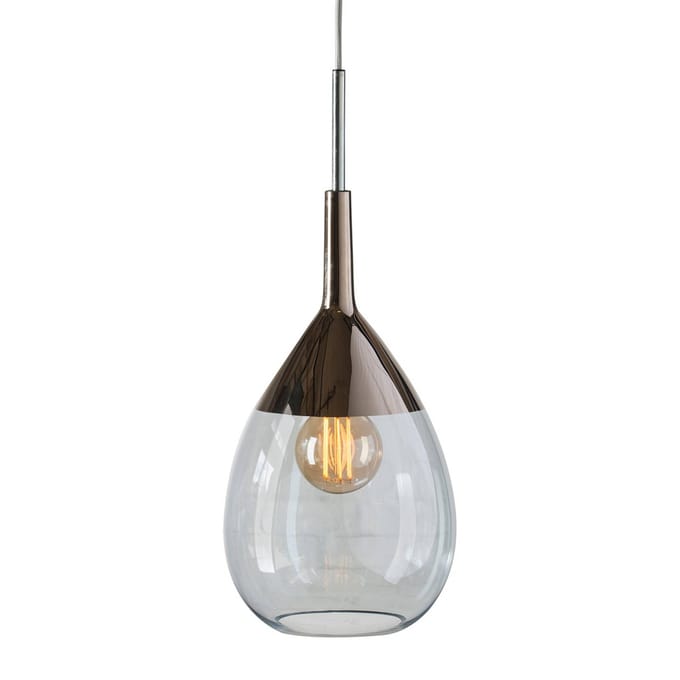 EBB & FLOW Lute hanglamp platina, glas blauw