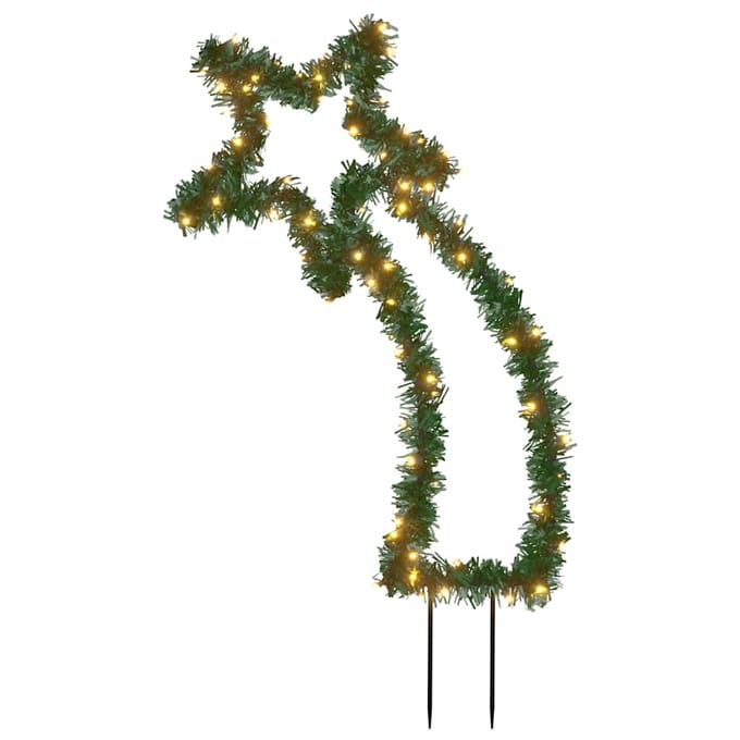 vidaXL - Kerstverlichting - meteoor - met - grondpinnen - 80 - LED's - 62 - cm