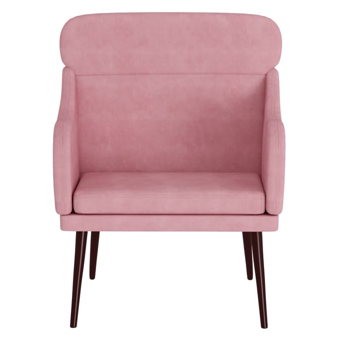 vidaXL - Fauteuil - 63x76x80 - cm - fluweel - roze