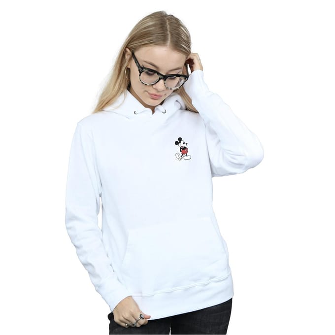 Disney Dames/Dames Mickey Mouse Kickin Retro Chest Hoodie (Wit)