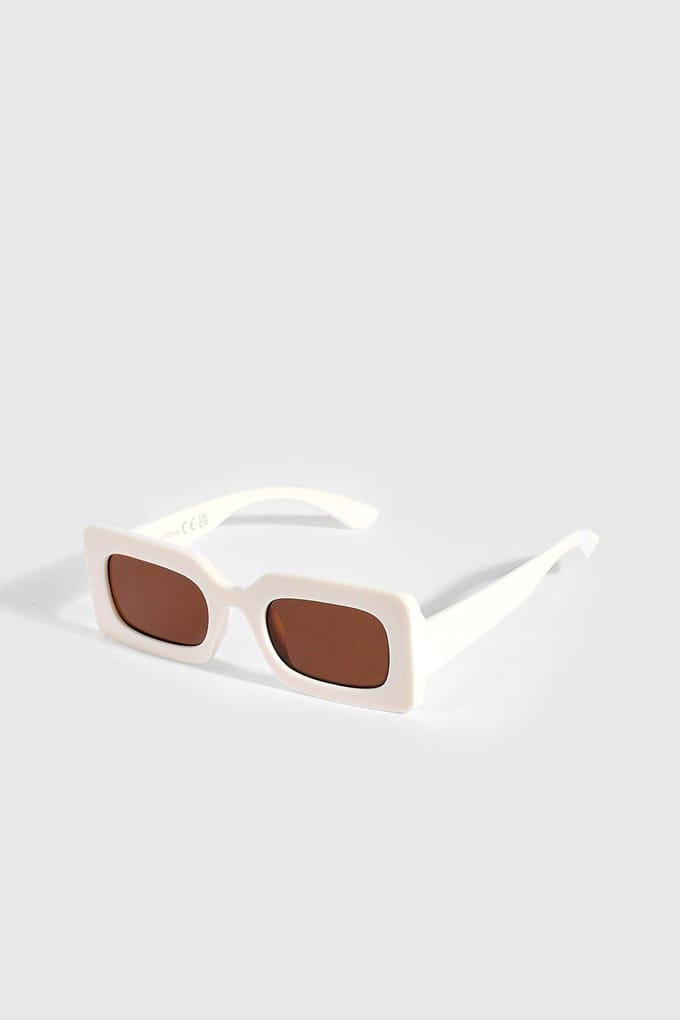 boohoo Dames Creme Retro Zonnebril | Cream