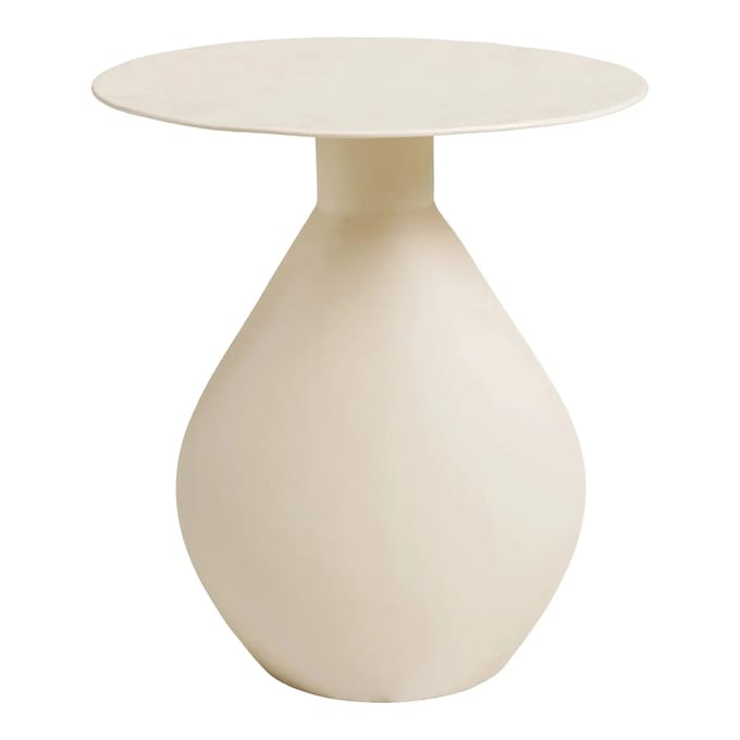 House Nordic Bijzettafel Calais - Rond Off-White Metaal - Ø36x40cm
