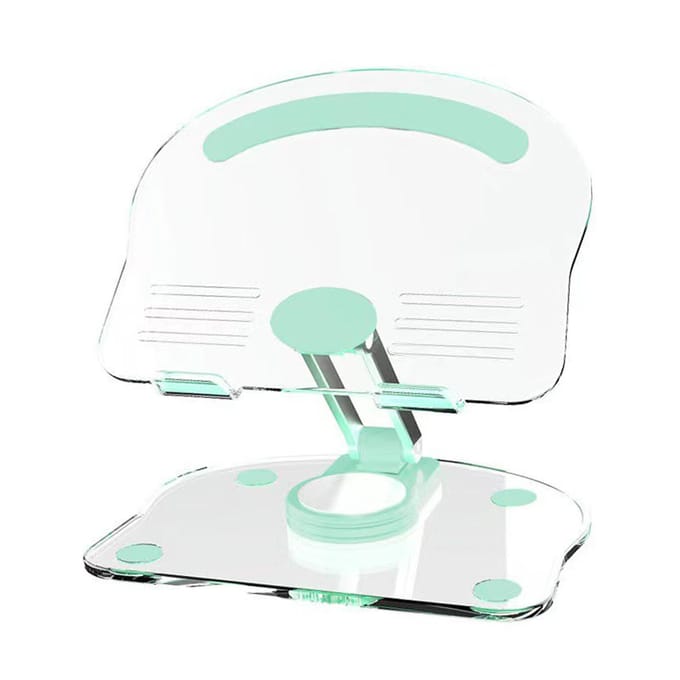 Tablet Standaard Houder 360 Graden Draaibaar Verstelbaar Opvouwbaar Acryl Transparant Desktop Tablet Houder wit