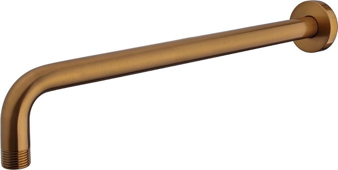 Wiesbaden Caral Douchearm met Muurbevestiging - 35cm - Geborsteld Brons Koper