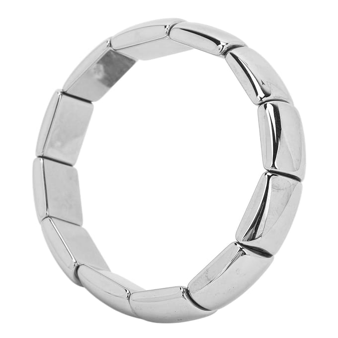 Terahertz Armband Rechthoek Kralen Stretch Bangle Vrouw Mannen Armband Cadeau Healing Stone white