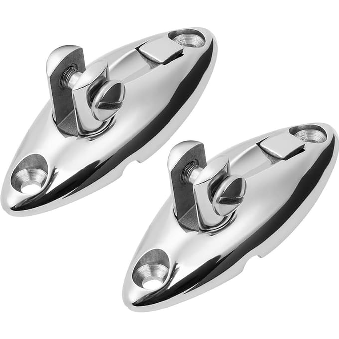 2PCS 316 roestvrijstalen boot snelsluiting Bimini Top draaibare dekscharnier zilver white