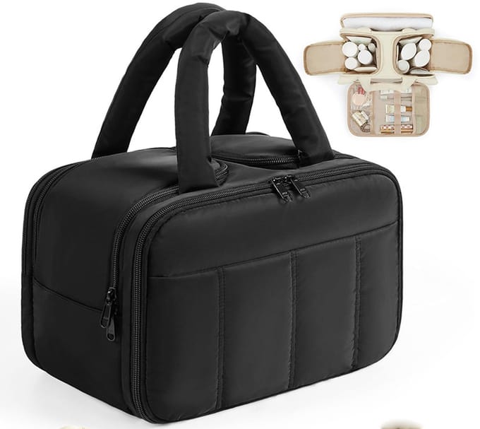 Reistoilettas - Dames - Groot - Pluche toilettas - Elegant en ruim