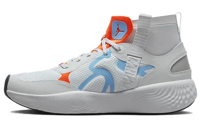 Jordan Delta 3 Mid Pure Platinum Chambray Total Orange 41 white
