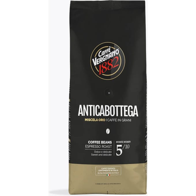 Caffé Vergnano Antica Bottega 1 kg | Ganze Bohne | 100 % Arabica aus Midden-Amerika | Zachte smaak met fruitige nuances voor perfecte espresso