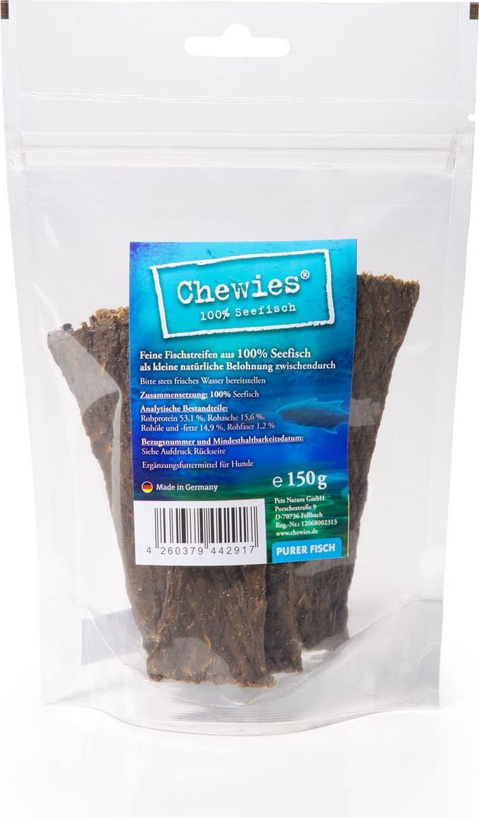 Chewies Meat Stripes - Vis - 150 gram