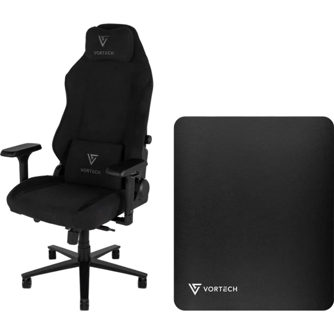Vortech Prestige Plus Gamestoel Zwart + Vortech Vloermat Zwart