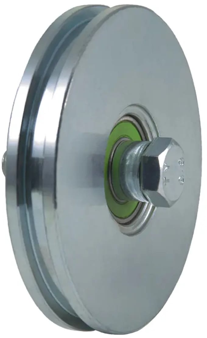 120 mm vierkant groefwiel met 1 kogellager