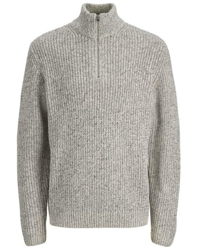 JACK&JONES - JORBLEECKER KNIT HALF ZIP BF - Heren - Gebreide truien