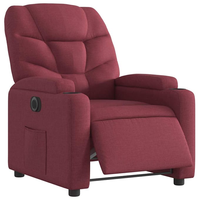 vidaXL - Fauteuil - verstelbaar - elektrisch - stof - wijnrood