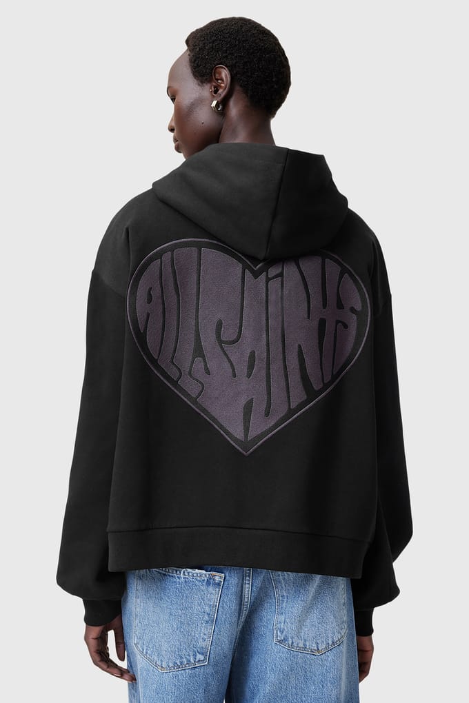 AllSaints Lover Rihan Hoody Black Größe: L | Kaputzenpullis Outlet | Damen | Schwarz
