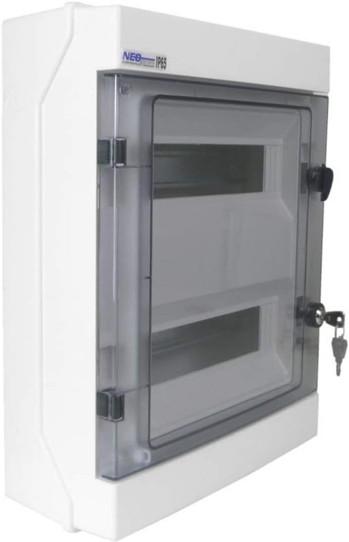Verdelerbox met Hangslot IP65 - 24 Modules - Waterdicht - Elektrische Bouwbehuizing