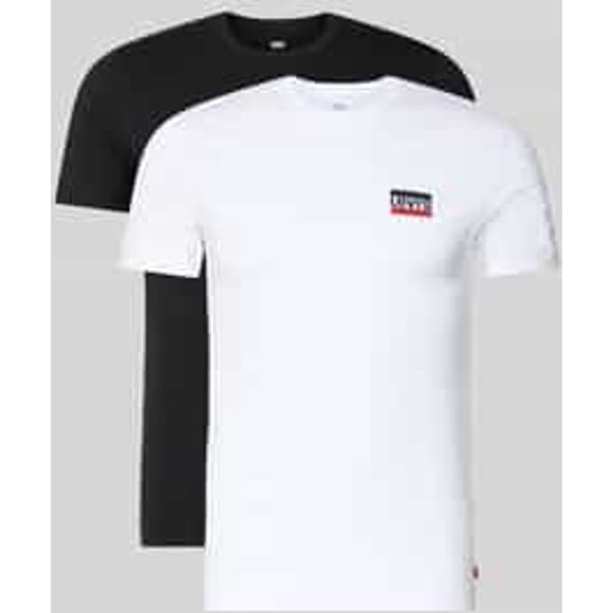 slim fit T-shirt-set van zuivere katoen in set van 2