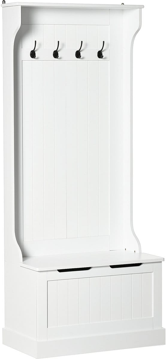 HOMCOM kapstok van MDF, 71,5 x 39,5 x 170 cm, wit.