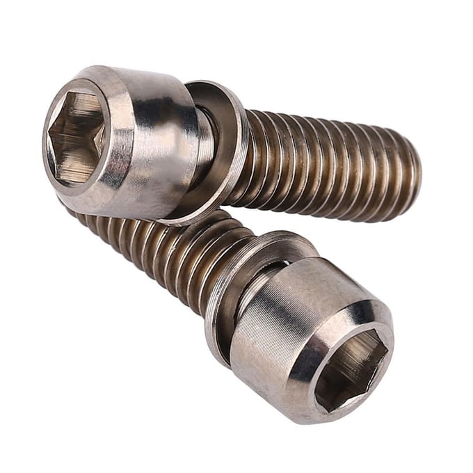 4 stuks M6x18mm Fiets Schijfrem Klembout Vaste Schroef met Pakking (Titanium) gray