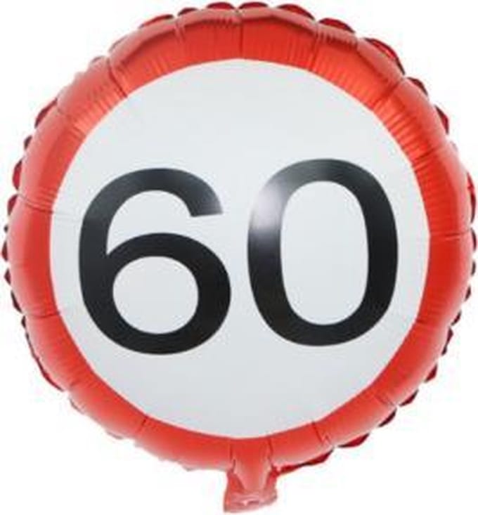 Folieballon verkeersbord - 60 jaar