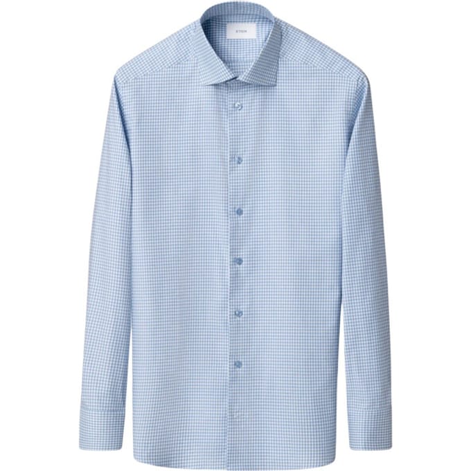 Eton  Lange Mouw Overhemden Blauw 100014566