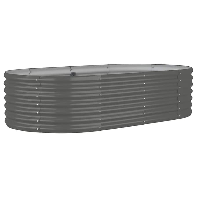 vidaXL - Plantenbak - 152x80x36 - cm - gegalvaniseerd - staal - grijs