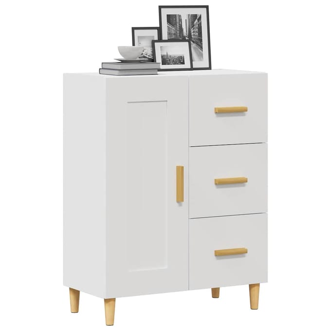 vidaXL - Dressoir - 69,5x34x90 - cm - bewerkt - hout - wit