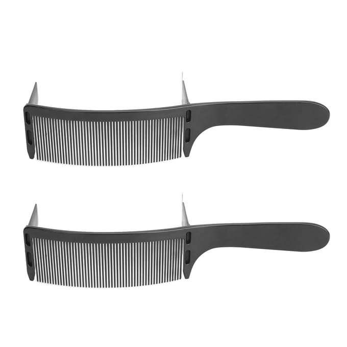 2 Stuks Gebogen Kapperskam Verstelbare Professionele Positioneringskam Haarknip Styling Tool black
